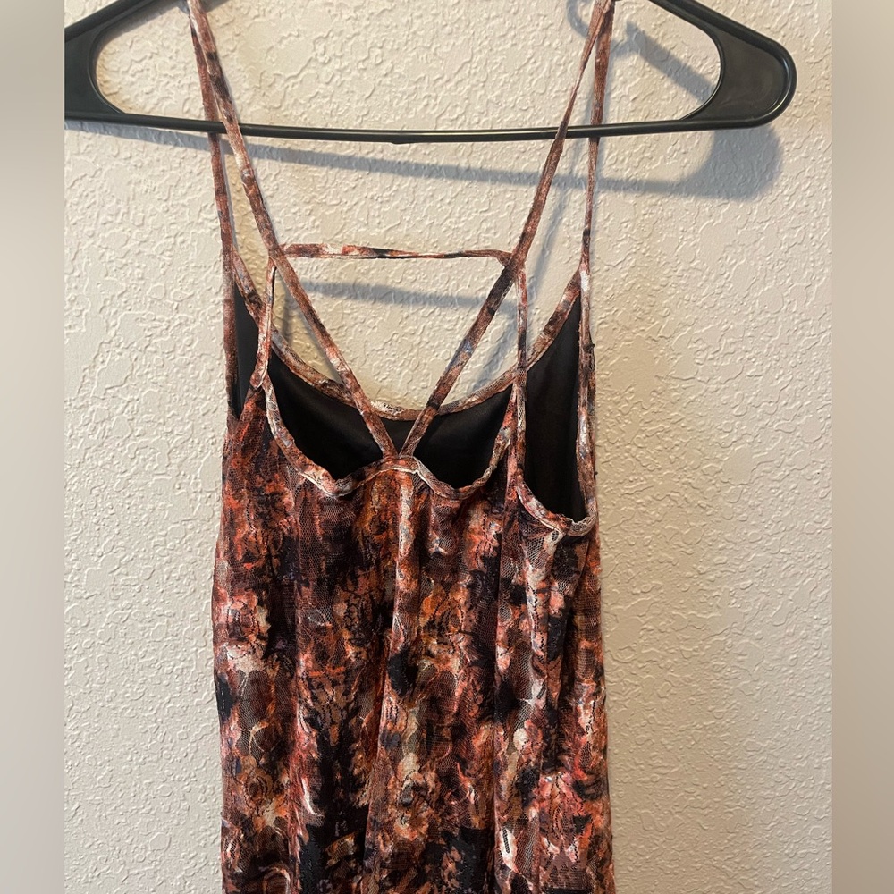 lace mesh dress with strappy back